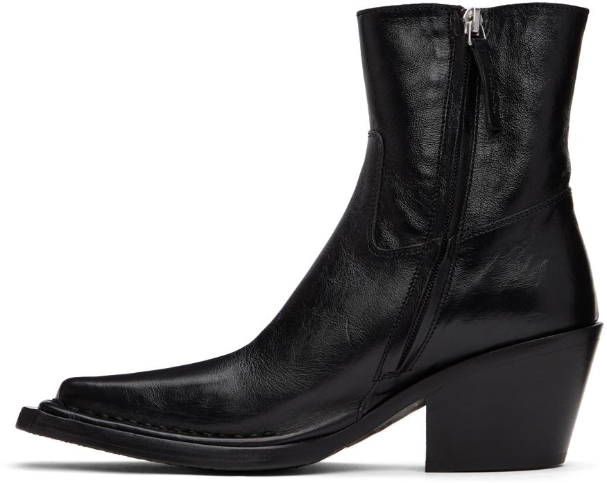 Black Leather Ankle Boots商品第3张图片规格展示