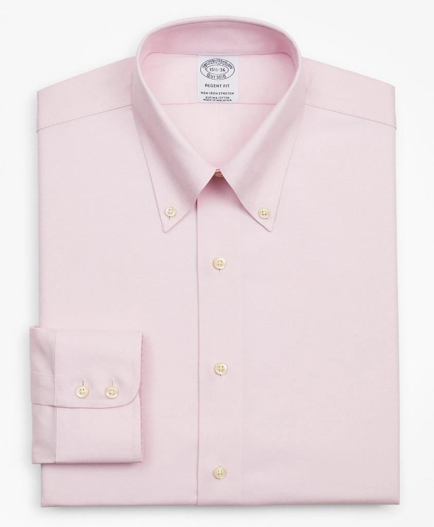 商品Brooks Brothers|Stretch Regent Regular-Fit Dress Shirt, Non-Iron Royal Oxford Button-Down Collar,价格¥521,第4张图片详细描述