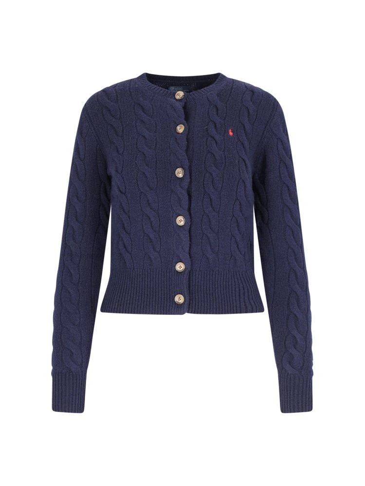 商品Ralph Lauren|Polo Ralph Lauren Pony Embroidered Cable-Knit Cardigan,价格¥1728,第1张图片