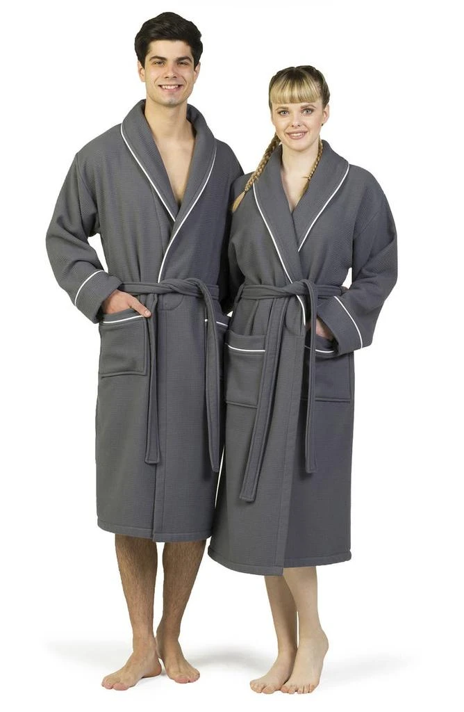 商品Linum Home Textiles|Hotel Collection Satin Piped Trim Waffle Terry Bathrobe,价格¥648,第4张图片详细描述