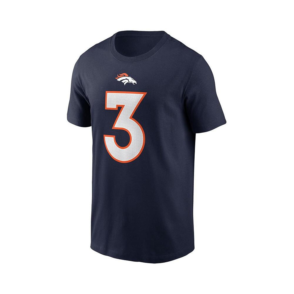 Men's Russell Wilson Navy Denver Broncos Player Name & Number T-shirt商品第3张图片规格展示