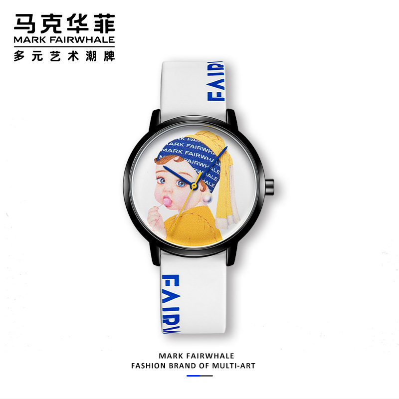 马克华菲品牌手表情侣卡通图案手表商品第1张图片规格展示