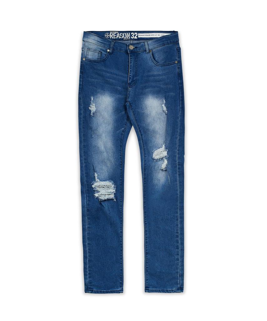 Carter Medium Wash Destroyed Jeans商品第2张图片规格展示