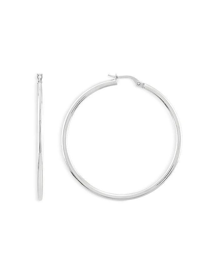 商品Alberto Amati|14K White Gold Polished Tube Medium Hoop Earrings,价格¥4134,第1张图片