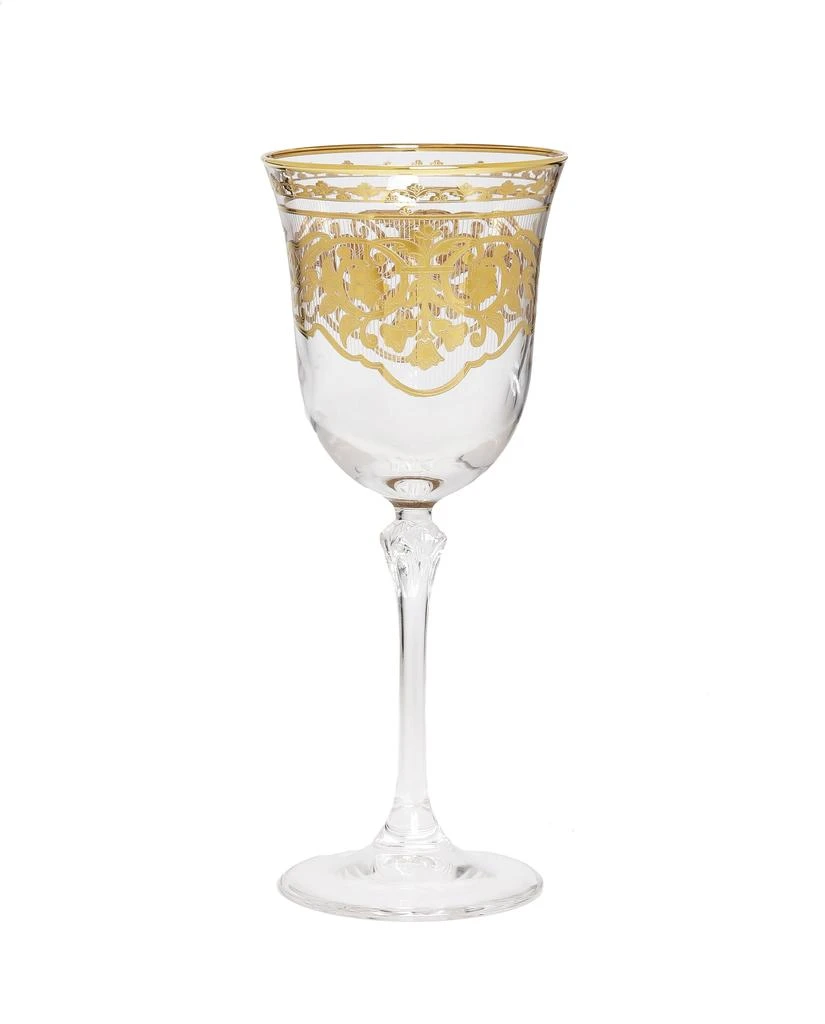 商品Classic Touch Decor|Set of 6 Wine Glasses with Gold Artwork,价格¥987,第1张图片