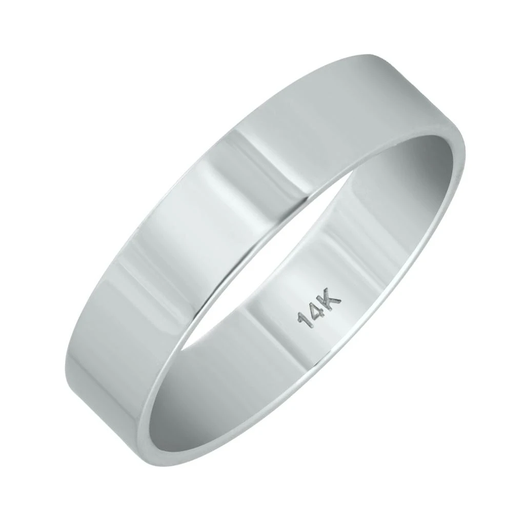 商品SSELECTS|4Mm Flat Comfort Fit Wedding Band In 14K White Gold,价格¥3541,第3张图片详细描述