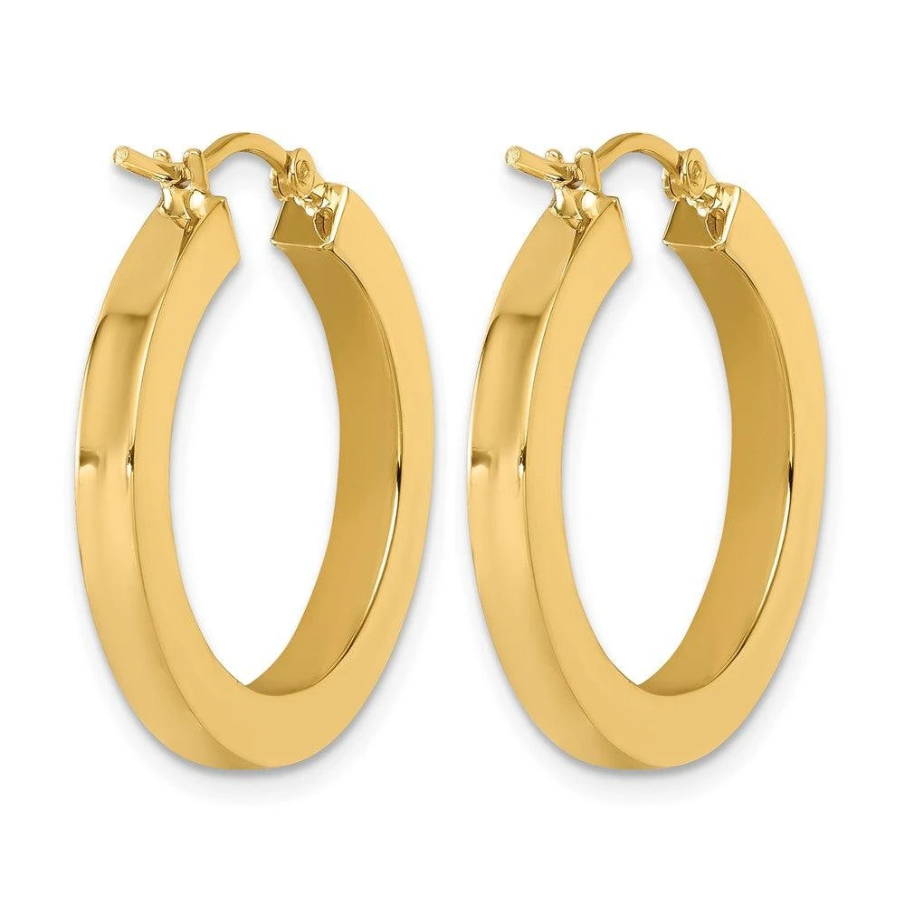 商品Diamond2Deal|14k Gold 3mm Square Shape Tube Hoop Earrings,价格¥4801,第4张图片详细描述