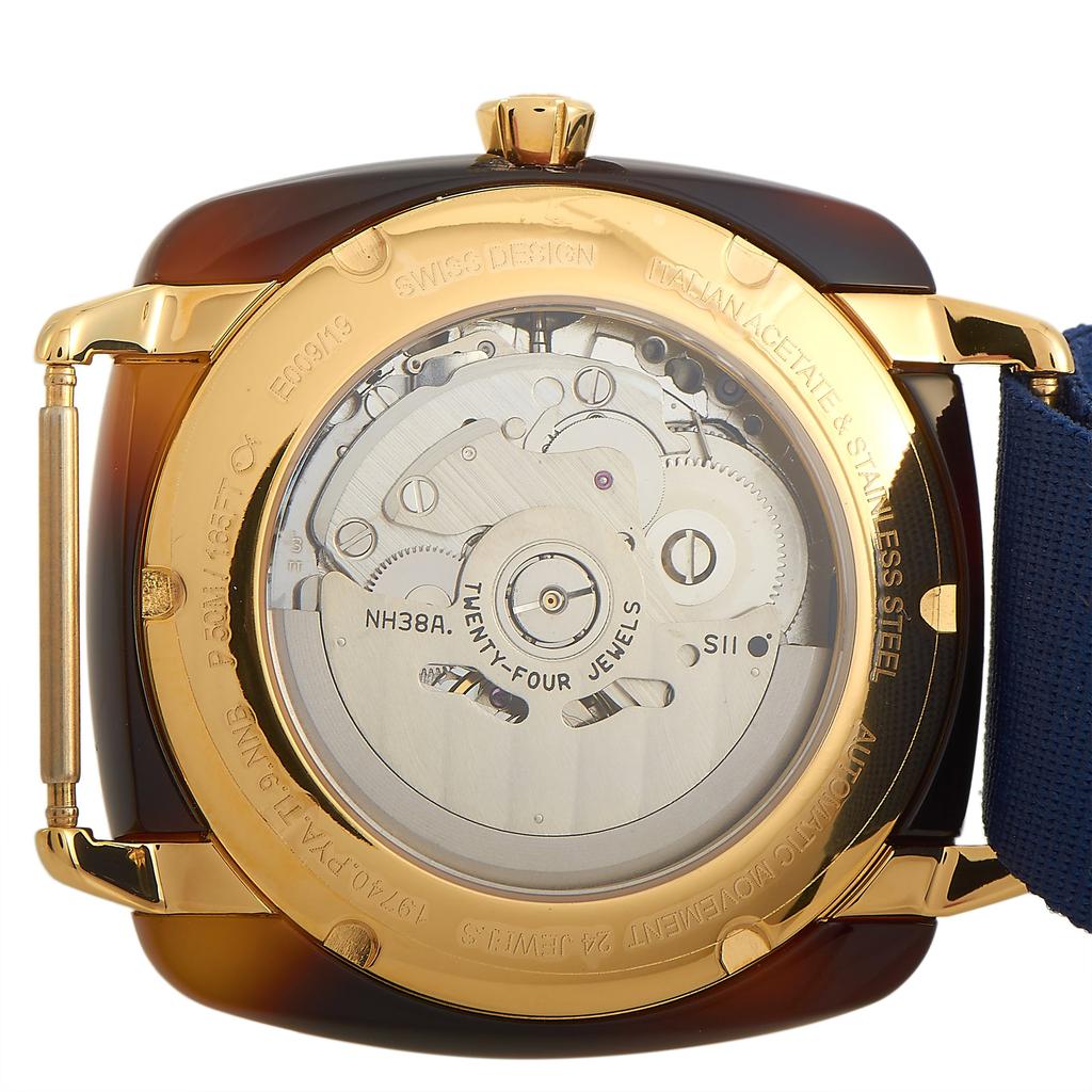 Briston Clubmaster Iconic Acetate Gold Blue Dial Watch 19740.PYA.TI.9.NNB商品第2张图片规格展示