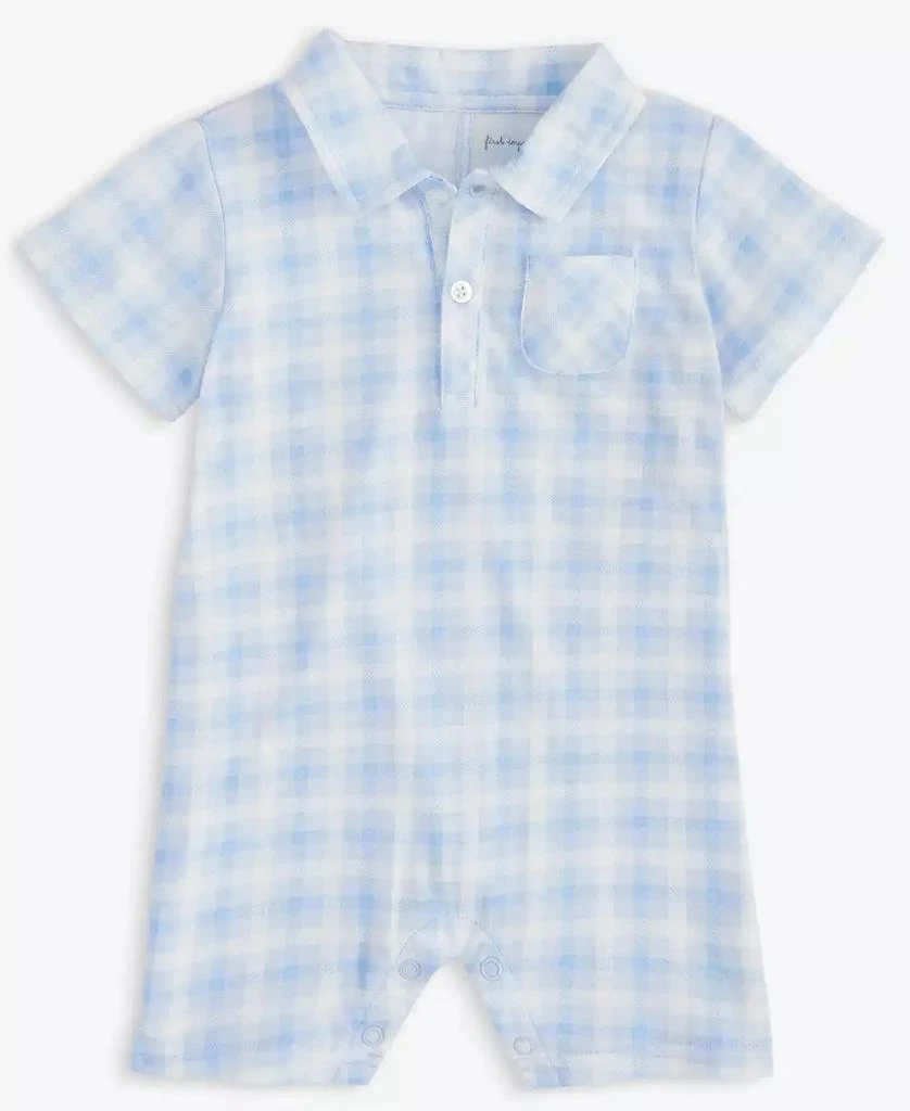 商品First Impressions|Baby Boys Friendship Plaid Sunsuit, Created for Macy's,价格¥75,第5张图片详细描述