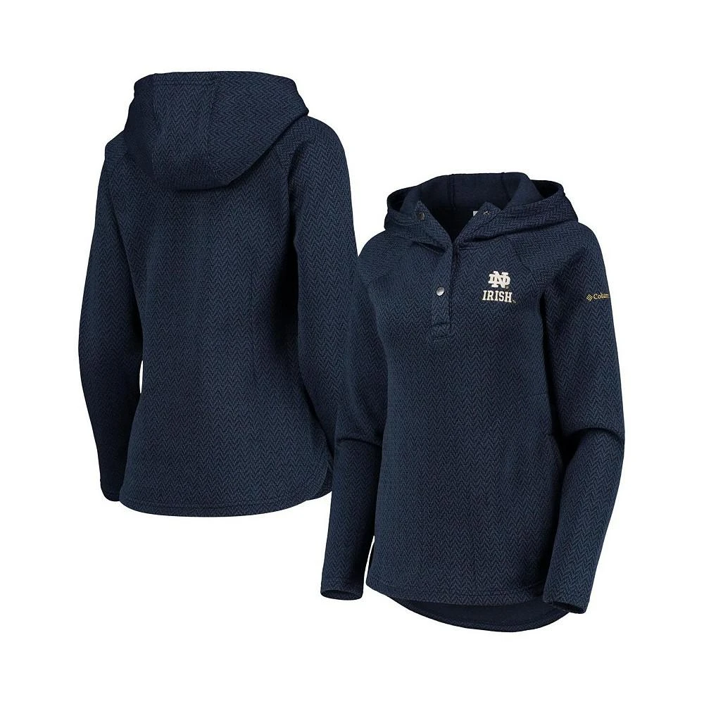 商品Columbia|Women's Navy Notre Dame Fighting Irish Darling Days Raglan Fleece Pullover Hoodie,价格¥509,第1张图片