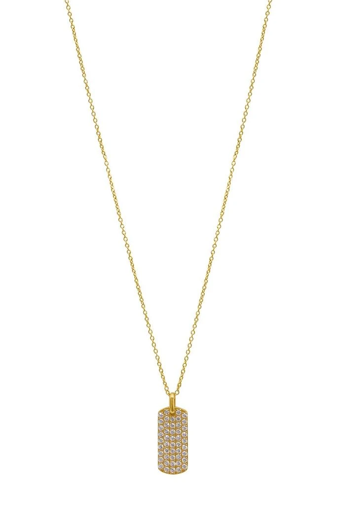 商品ADORNIA|14K Gold Plated Pavé Crystal Dog Tag Pendant Necklace,价格¥151,第1张图片