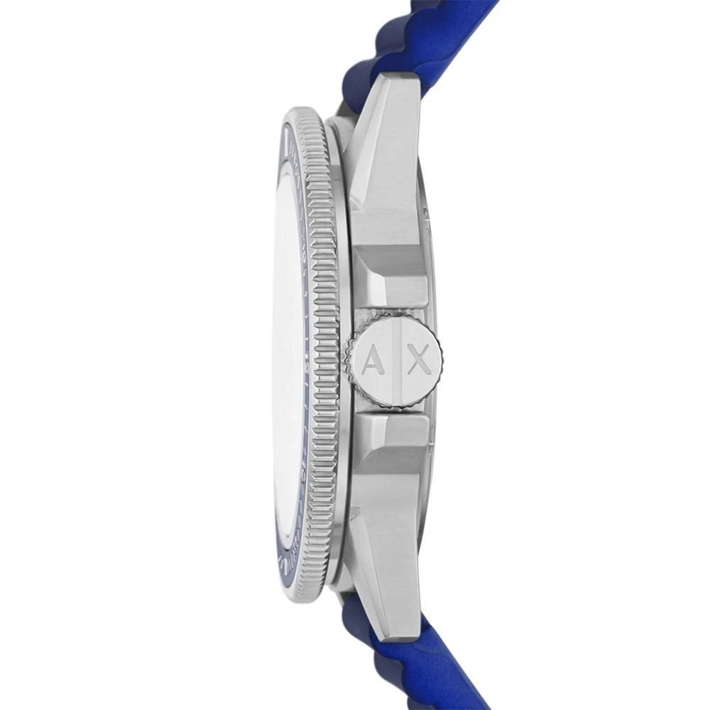 商品Armani Exchange|Men's Dive inspired in Blue Gradient with Silicone Strap Watch 42mm,价格¥1122,第2张图片详细描述