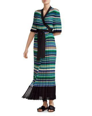 商品Maje|Ramacca Striped Wrap Maxi Dress,价格¥1320,第1张图片