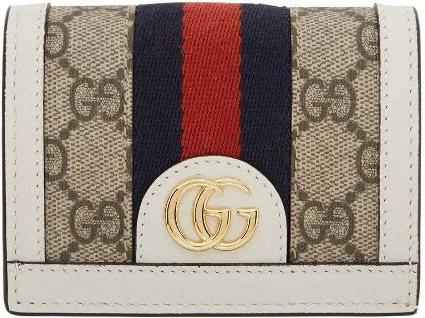商品Gucci|Beige & Off-White GG Ophidia Card Holder,价格¥3905,第1张图片