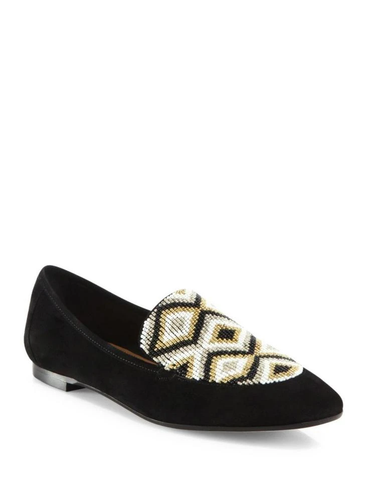 商品Aquazzura|Masai Beaded Suede Loafers,价格¥2412,第1张图片