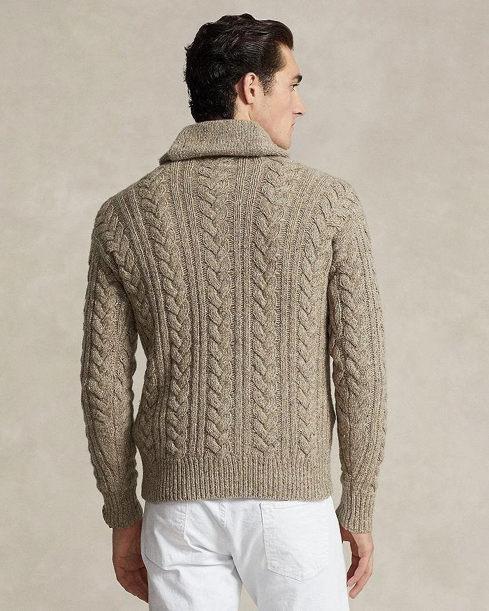 商品Ralph Lauren|Wool Blend Cable Knit Regular Fit Shawl Collar Sweater,价格¥1851,第5张图片详细描述