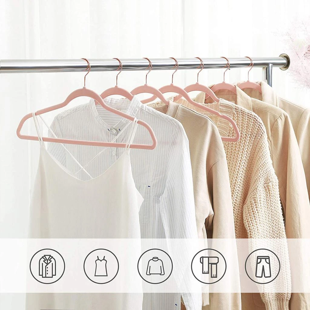 商品BreeBe|Pink Velvet Hangers 50 Pack for Coat,价格¥564,第2张图片详细描述