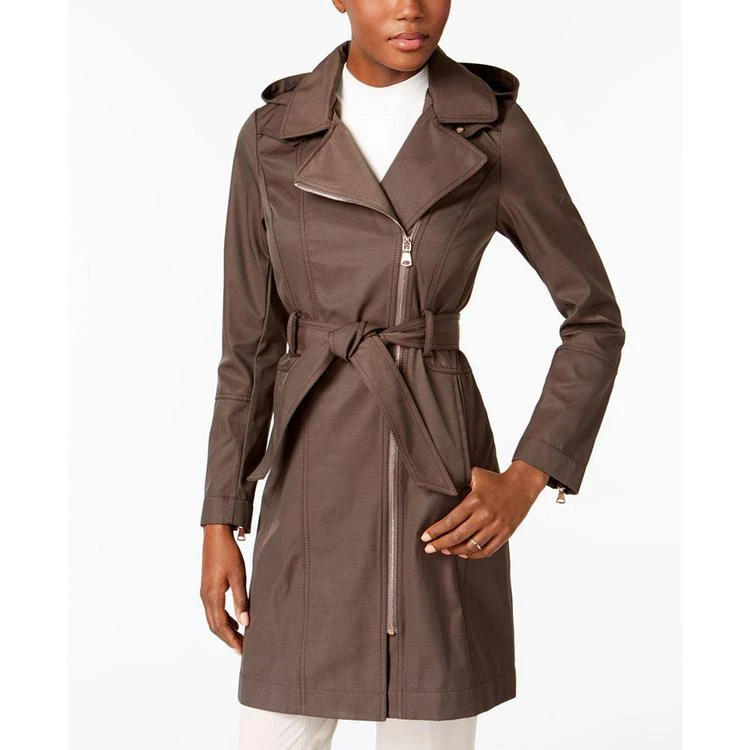 商品Vince Camuto|Hooded Asymmetrical Raincoat, Created for Macy's,价格¥1123,第1张图片