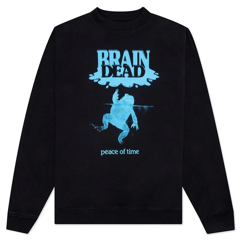 商品Brain Dead|Brain Dead Peace of Time Crewneck Sweatshirt - Black,价格¥456,第1张图片