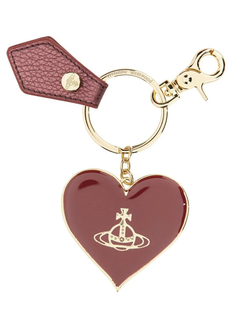 商品Vivienne Westwood|Vivienne Westwood Logo Engraved Heart-Shaped Keyring,价格¥642,第1张图片