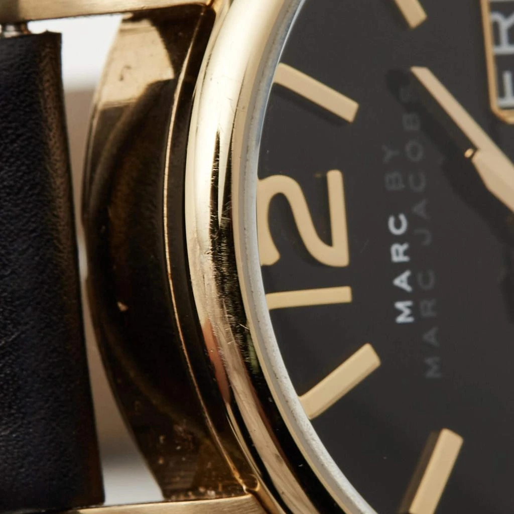 商品[二手商品] Marc Jacobs|Marc by Marc Jacobs Gold Plated Stainless Steel Leather MBM8651 Unisex Wristwatch 38 mm,价格¥976,第5张图片详细描述
