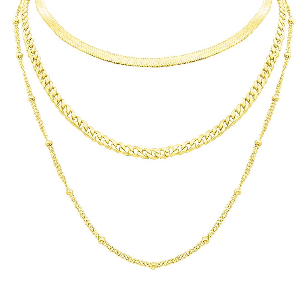 Layered Chain Necklace gold商品第1张图片规格展示