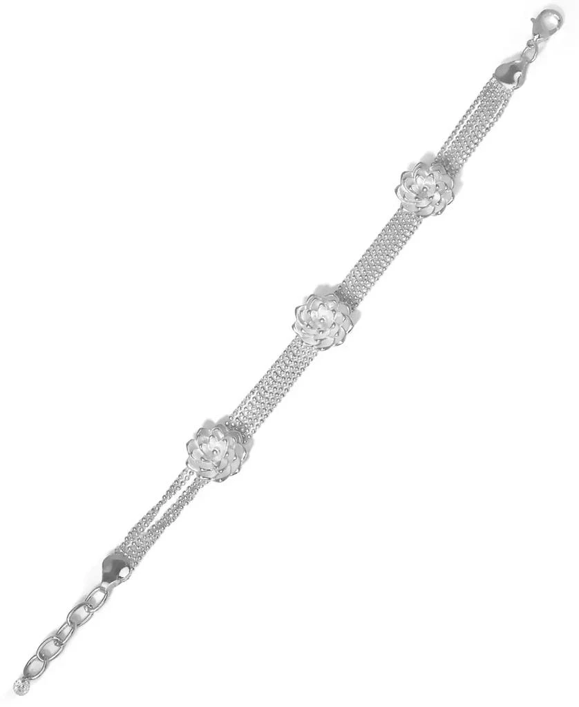 商品Macy's|Triple Rose Flower Bracelet in Silver Plate or 18k Gold Plated,价格¥188,第2张图片详细描述