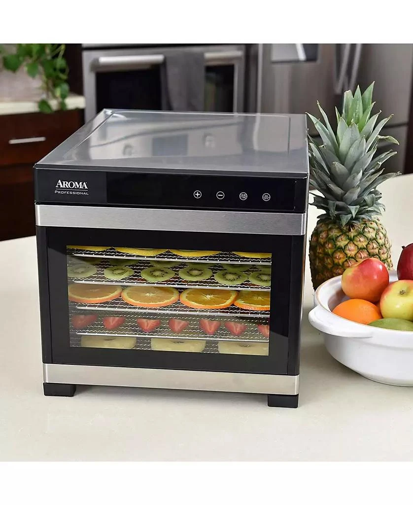 商品Aroma|AFD-965SD 6 Tray Electric Food Dehydrator with Glass Door,价格¥1929,第2张图片详细描述