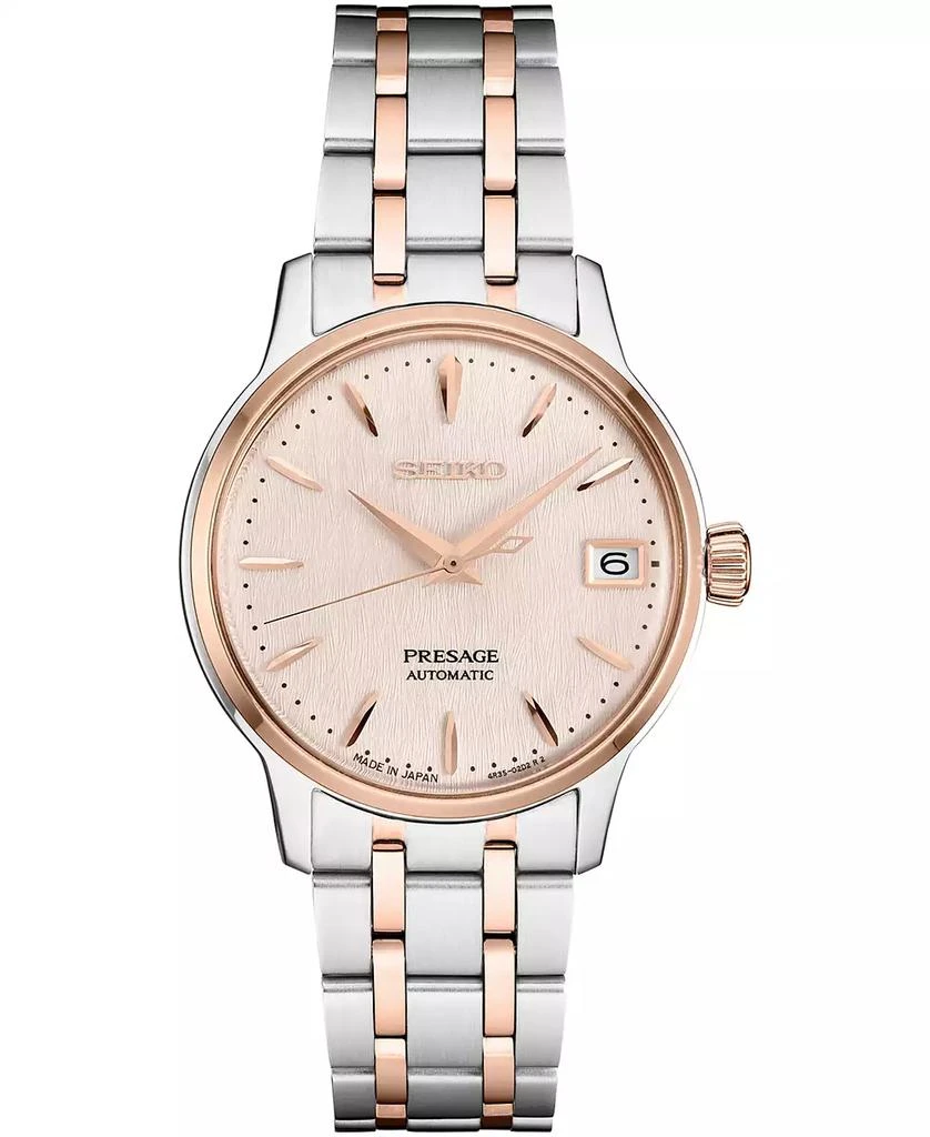 商品Seiko|Women's Automatic Presage Two-Tone Stainless Steel Bracelet Watch 34mm,价格¥3990,第1张图片