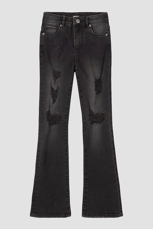 商品Hudson|High-Rise Flare Jean Washed Black,价格¥336,第1张图片