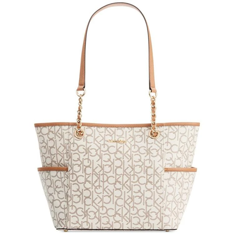 商品Calvin Klein|Hayden Signature Chain Tote,价格¥531,第1张图片