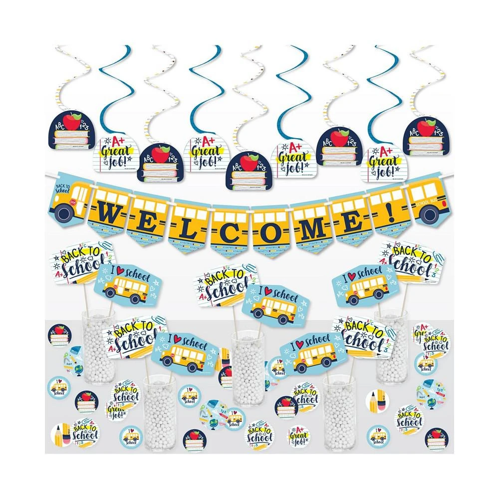 商品Big Dot of Happiness|Back to School - First Day of School Classroom Decorations Supplies Decoration Kit - Decor Galore Party Pack - 51 Pieces,价格¥246,第1张图片