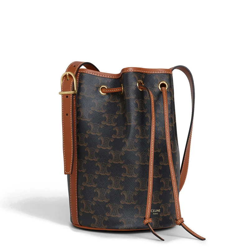 CELINE/赛琳 经典款 TRIOMPHE帆布小号抽绳水桶包单肩包  商品