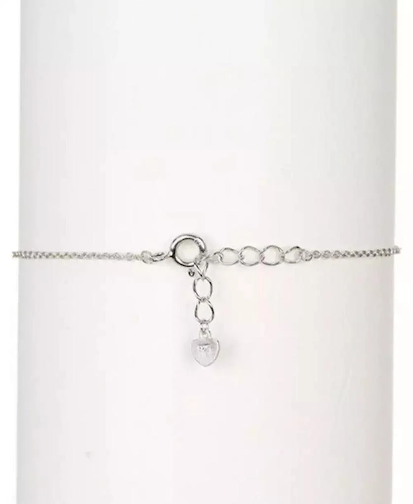 商品ADORNIA|Rhodium-Plated Heart Charm & Color Stone Flex Bracelet,价格¥117,第3张图片详细描述