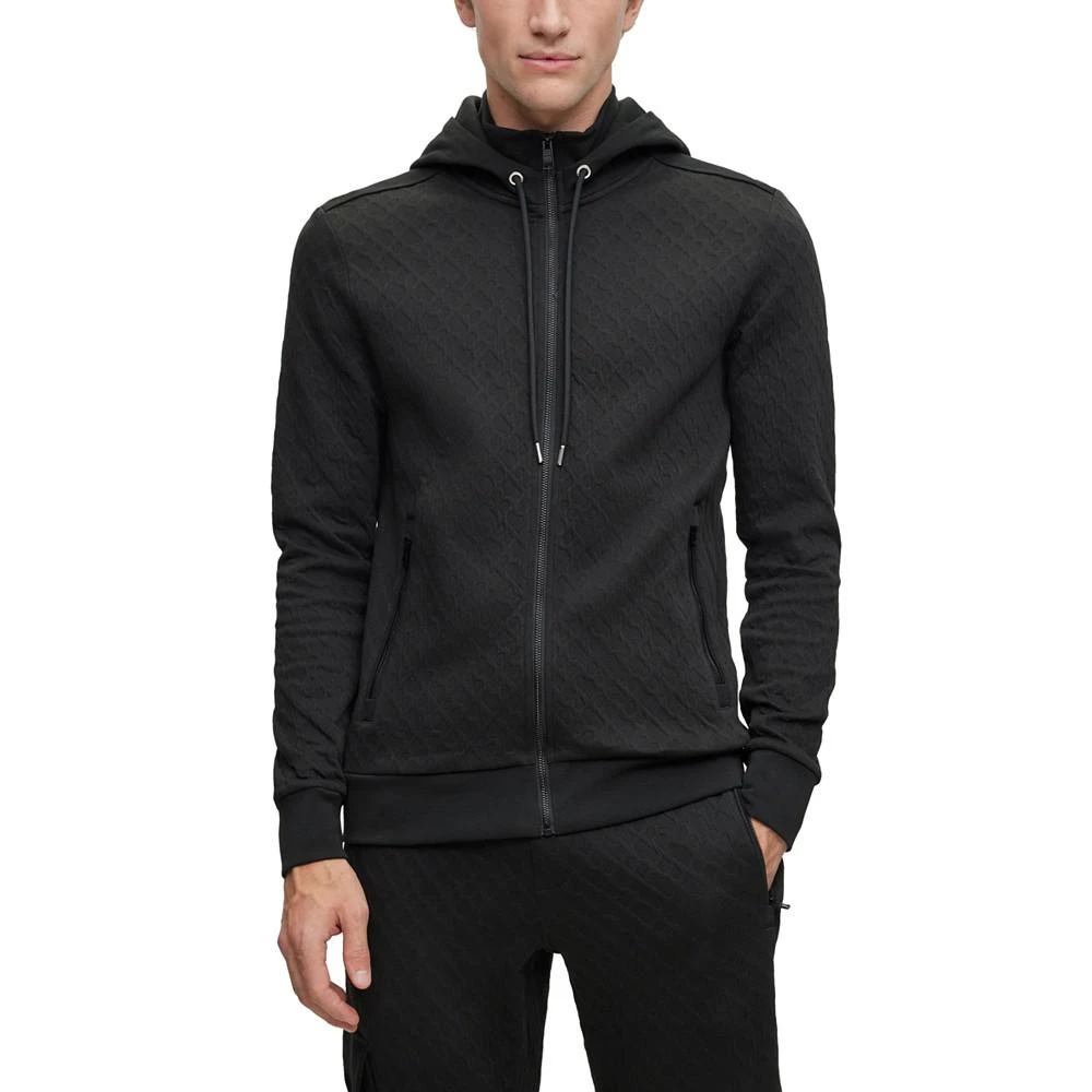 商品Hugo Boss|Men's Monogram Jacquard Zip-Up Hoodie,价格¥1743,第1张图片