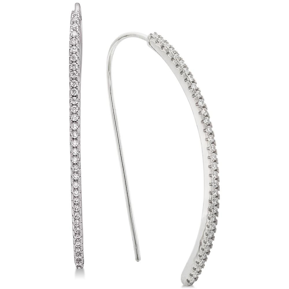 Cubic Zirconia Pavé Dagger Drop Threader Earrings in Sterling Silver, Created for Macy's商品第1张图片规格展示