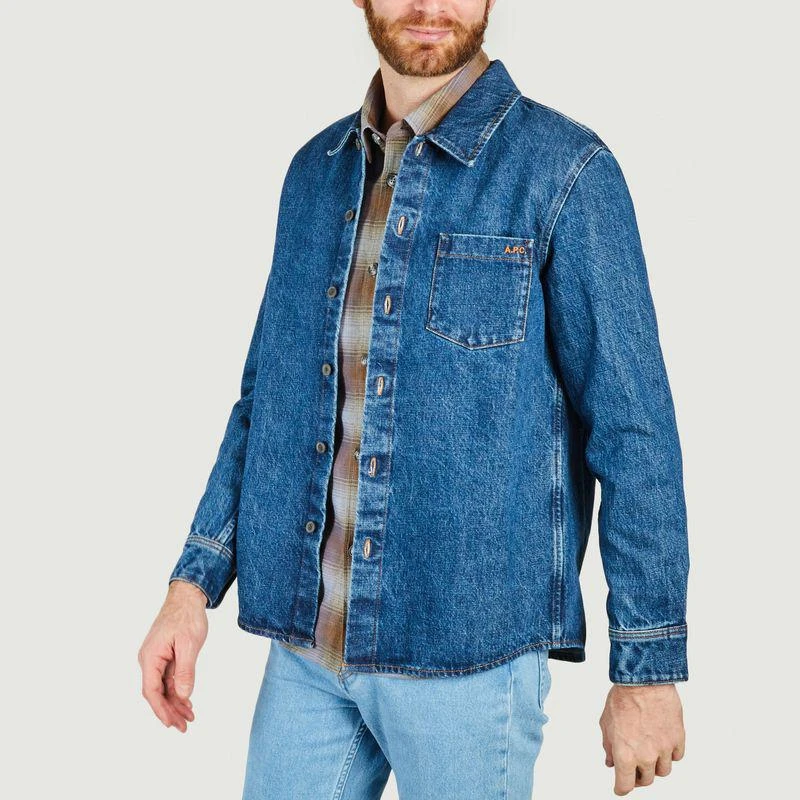 商品A.P.C.|Vittorio overshirt Embroidered chest WASHED INDIGO APC PARIS,价格¥1667,第2张图片详细描述