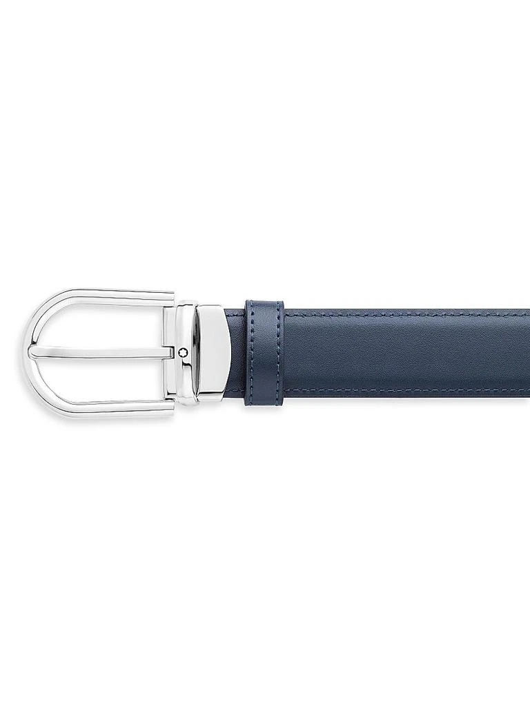 商品MontBlanc|Horseshoe Buckle Cut-to-Size Reversible Leather Belt,价格¥2622,第4张图片详细描述