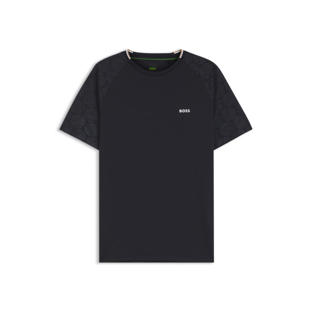 T-shirt ativa com tecnologia de absorção de humidade e estampa de bola de ténis. image 2