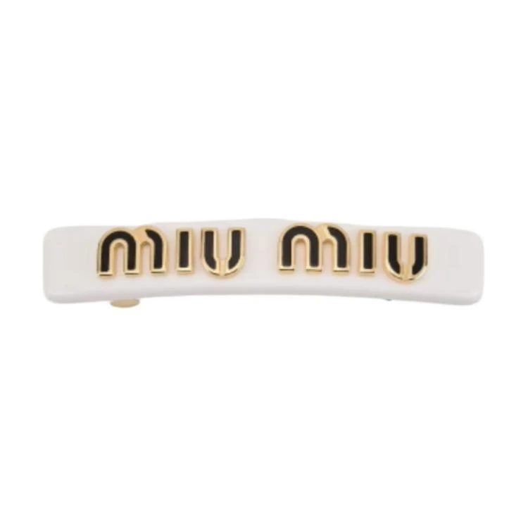 商品[国内直发] Miu Miu|缪缪 字母徽标 玻璃 金属 发夹 女款 红色/黑色/白色,价格¥2659,第1张图片