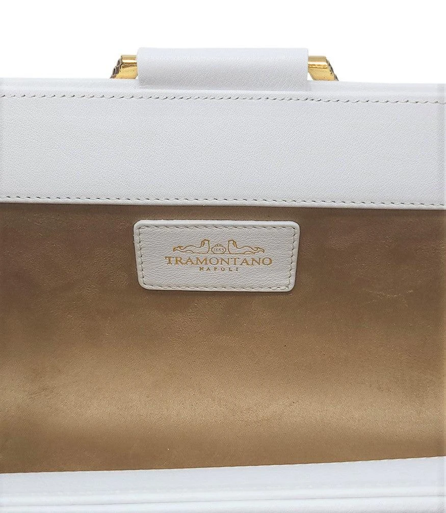 商品TRAMONTANO|Tramontano White Leather Large Clutch W/ Snake Handle,价格¥3737,第5张图片详细描述