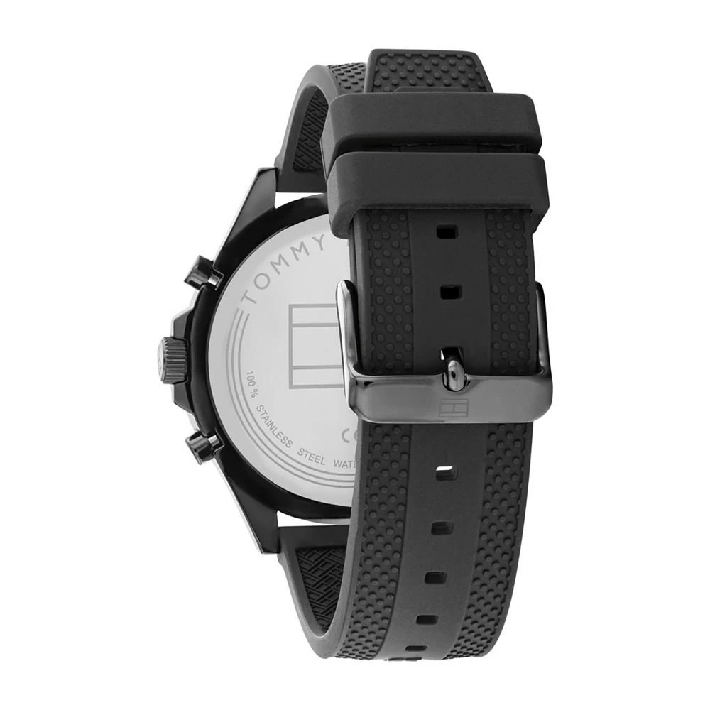 商品Tommy Hilfiger|Men's Black Silicone Strap Watch 46mm,价格¥986,第3张图片详细描述