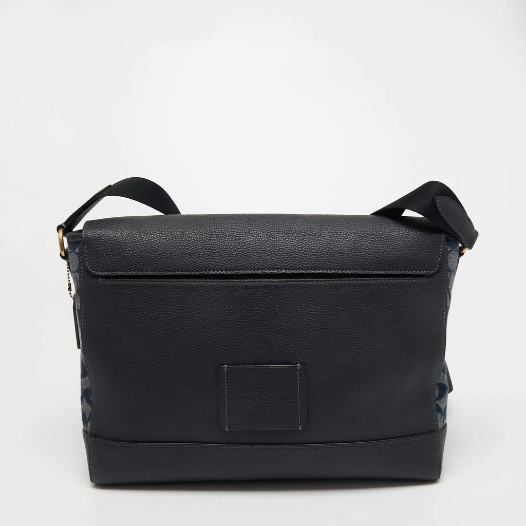 商品[二手商品] Coach|Coach Blue Signature Canvas an Leather Hudson Messenger Bag,价格¥1749,第6张图片详细描述
