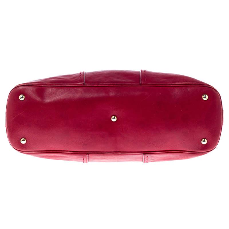 Yves Saint Laurent Red Leather Medium Muse Satchel商品第6张图片规格展示