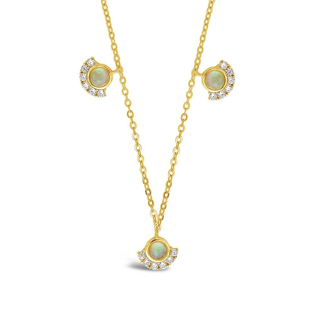 商品Sterling Forever|Opal Stud Earrings and Necklace Tis The Season Gift Set,价格¥452,第3张图片详细描述