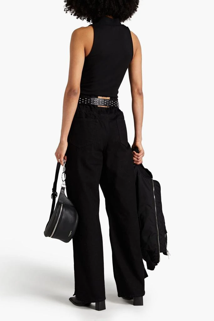 商品Alexander Wang|Logo-appliquéd high-rise wide-leg jeans,价格¥1230,第3张图片详细描述