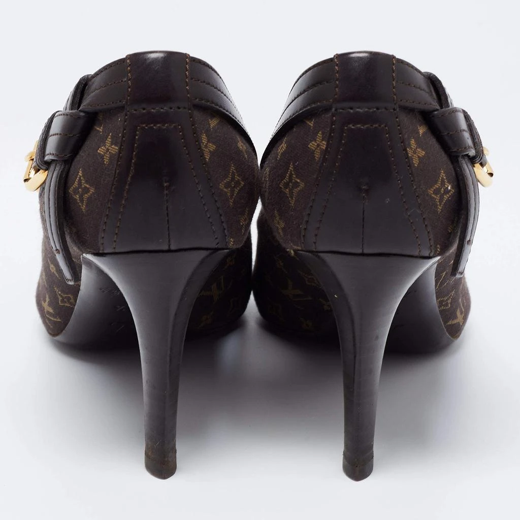 商品[二手商品] Louis Vuitton|Louis Vuitton Brown Monogram Canvas and Leather Idylle Cap Toe Pumps Size 36.5,价格¥2839,第5张图片详细描述