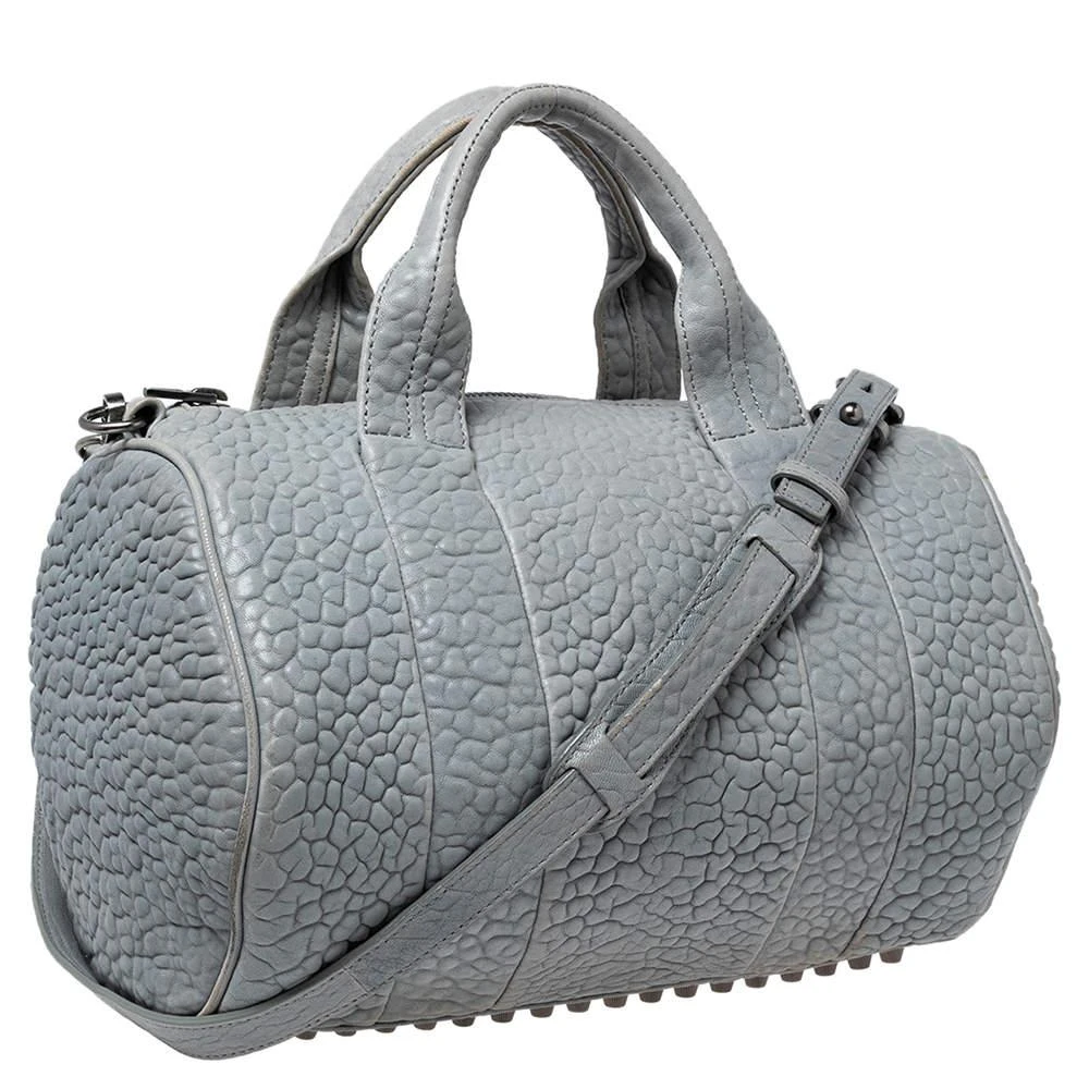 商品[二手商品] Alexander Wang|Alexander Wang Pale Blue Textured Leather Rockie Satchel,价格¥1034,第3张图片详细描述