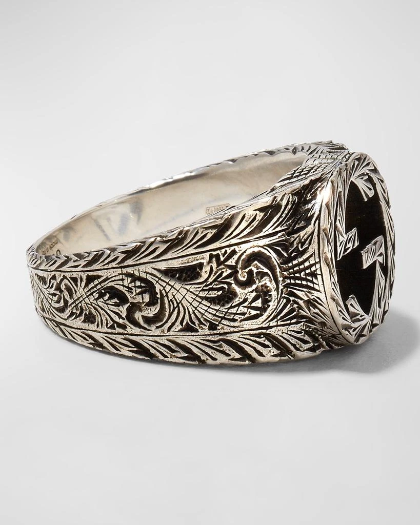 商品Gucci|Men's Interlocking GG Sterling Silver Paisley Ring, Size 11.5,价格¥3209,第4张图片详细描述