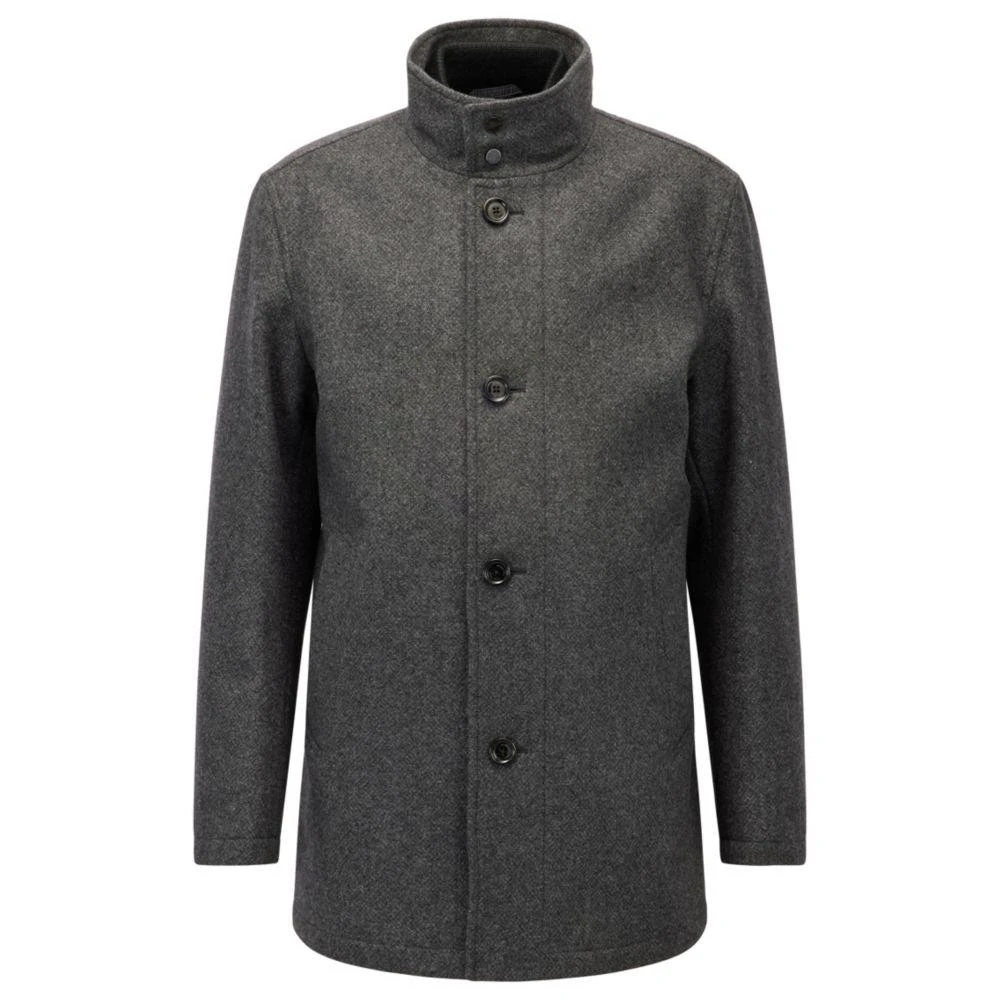 商品Hugo Boss|HUGO BOSS - Regular Fit Car Coat In A Wool Blend,价格¥2555,第1张图片